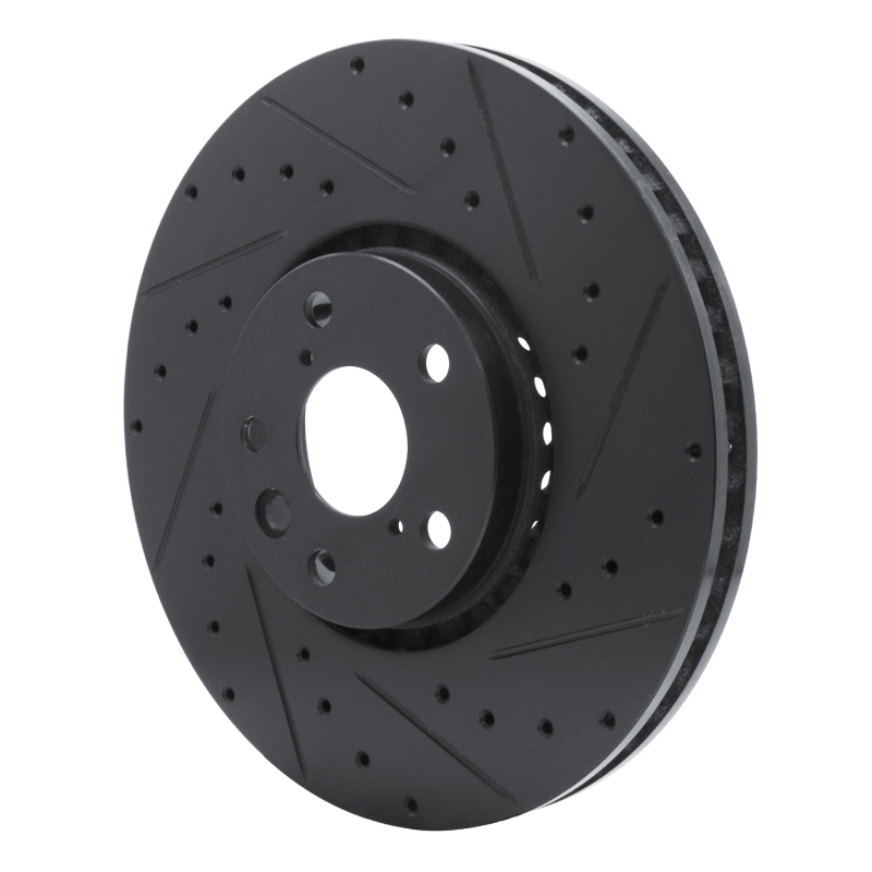 Lexus IS350 Brake Rotor (1) - Right Front - R1 Concepts - Drilled & Slotted - Black - `06-`20